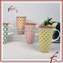 new design full decal ceramic mug with silica lid